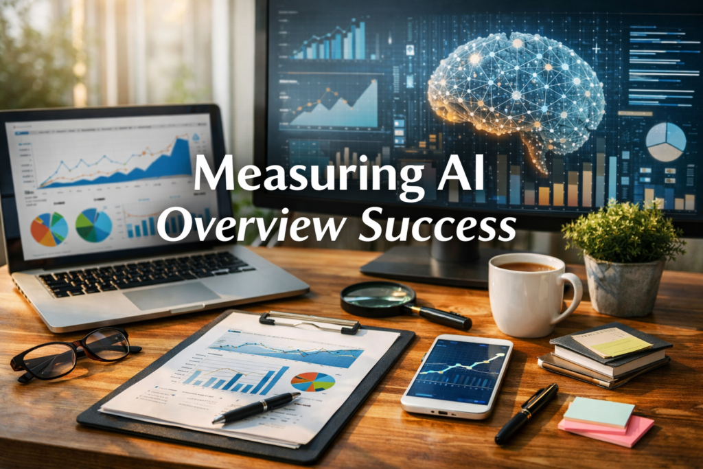 AI performance analytics dashboard workspace scene
