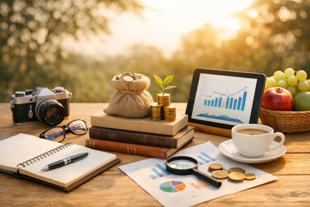 Natural workspace with quality content planning