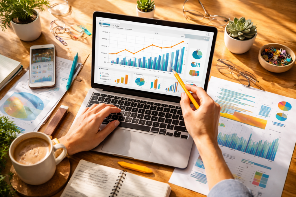 Analyzing click-through rate performance dashboard