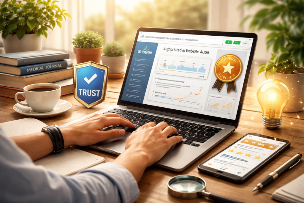 Professional website audit with trust signals