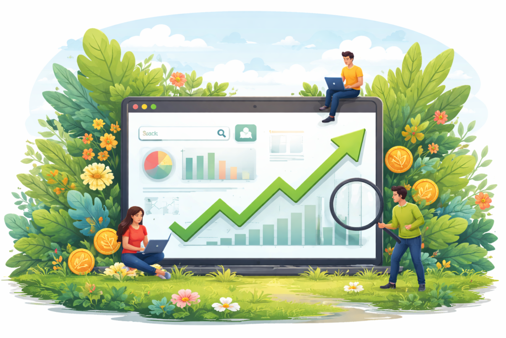 "Organic website traffic growth visualization"