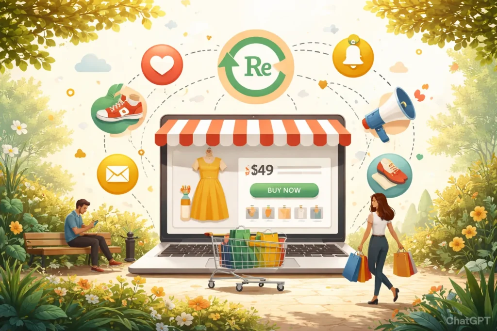 Online shopping remarketing with targeted ads