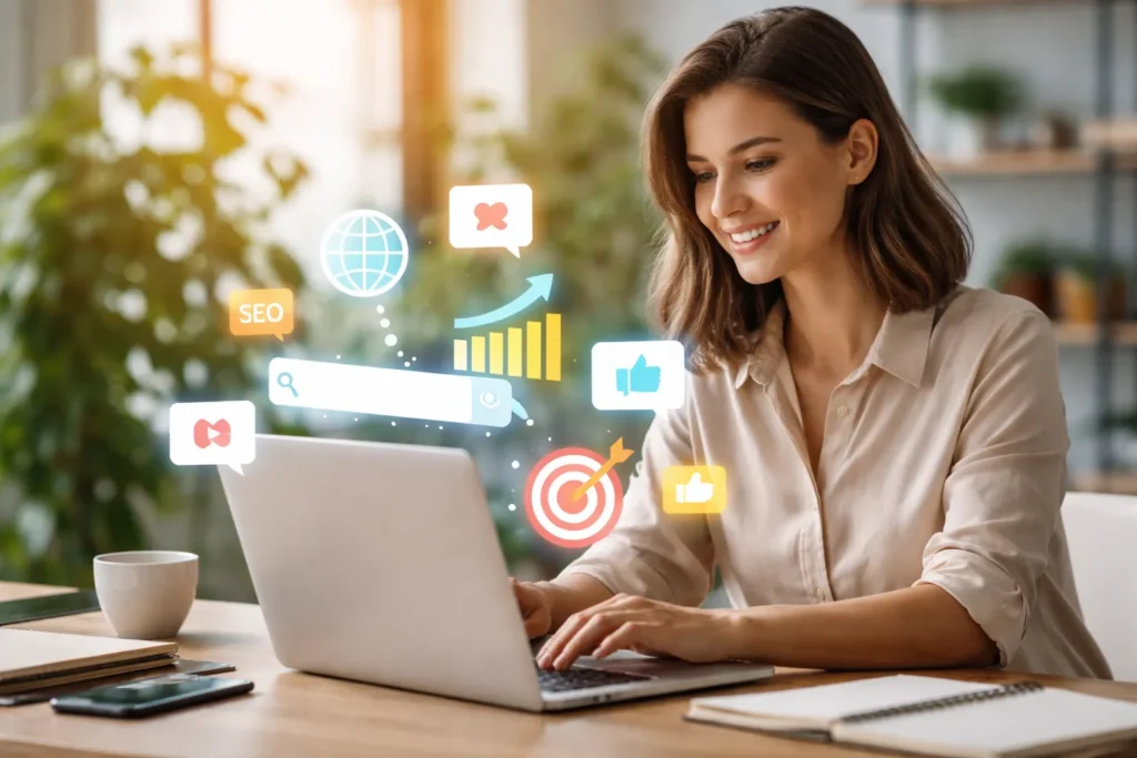 Online visibility growth through digital marketing