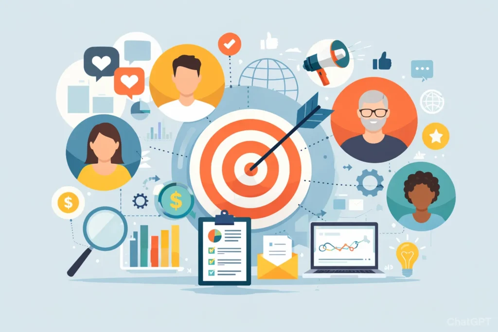 Audience targeting strategy infographic visualization