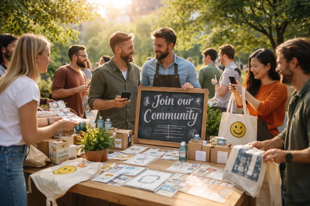 Community gathering promoting local brand engagement