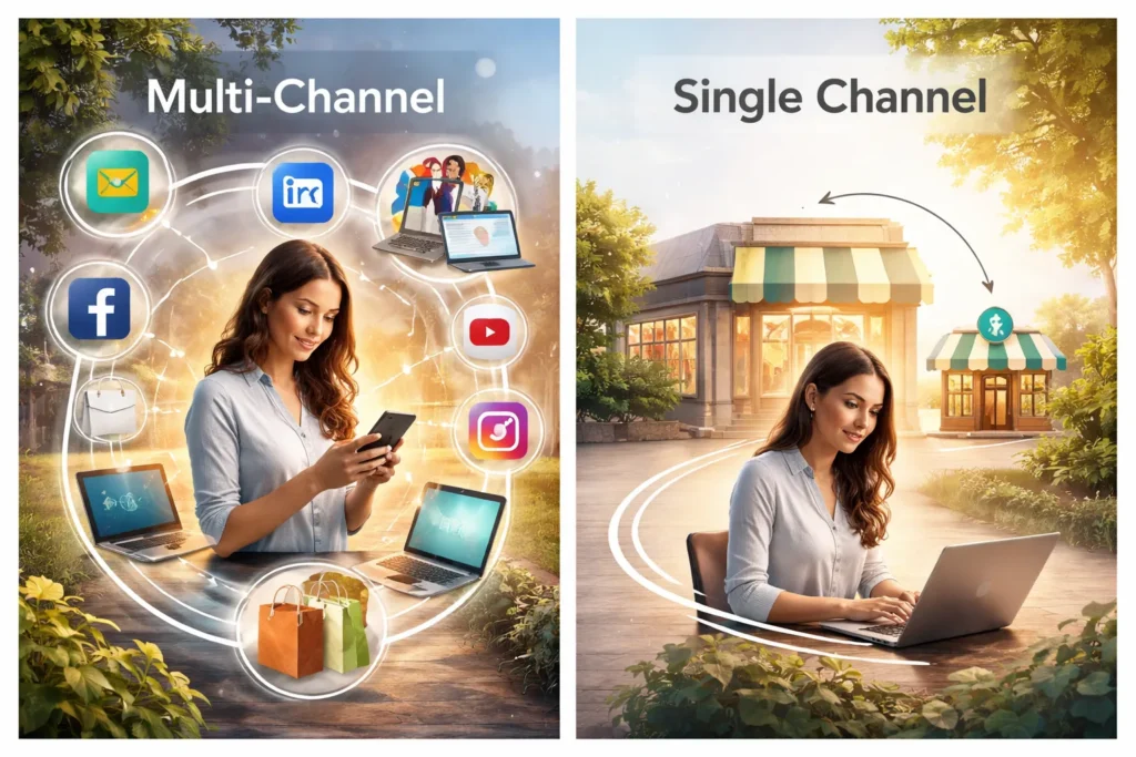 Multi-channel and single-channel marketing comparison