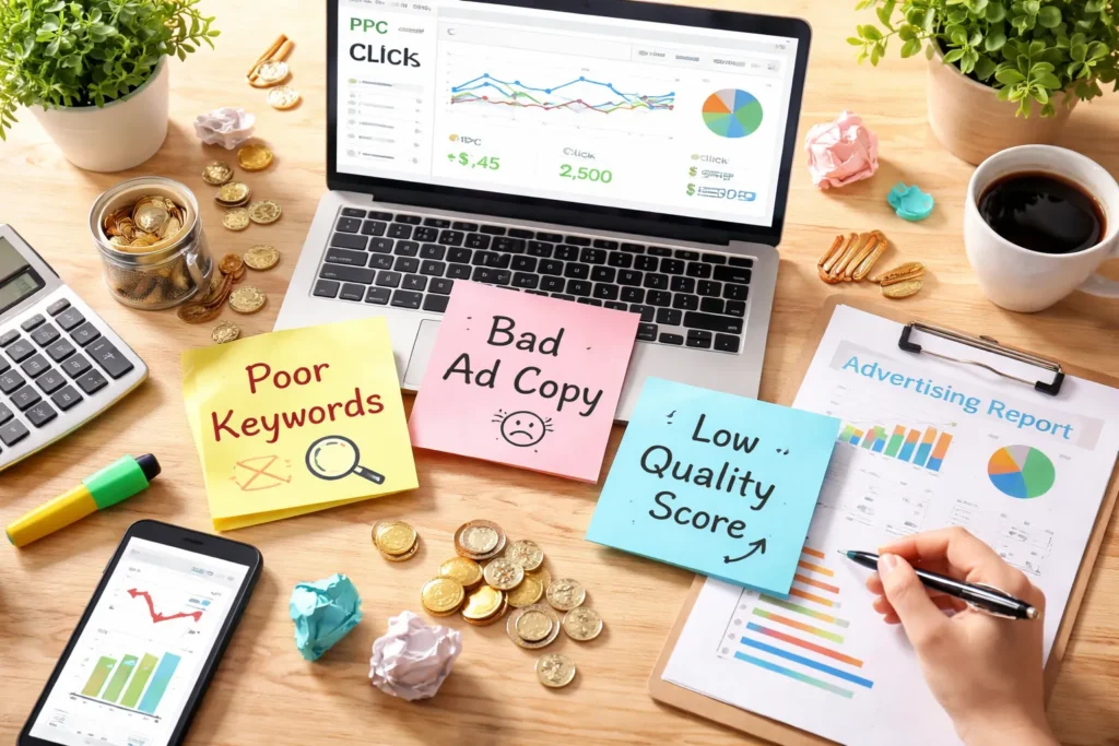 Workspace showing PPC errors and analytics report