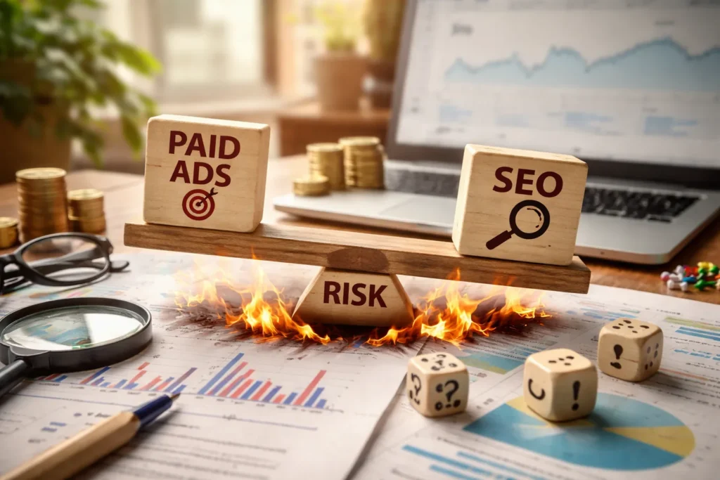 Paid ads and SEO risk balance
