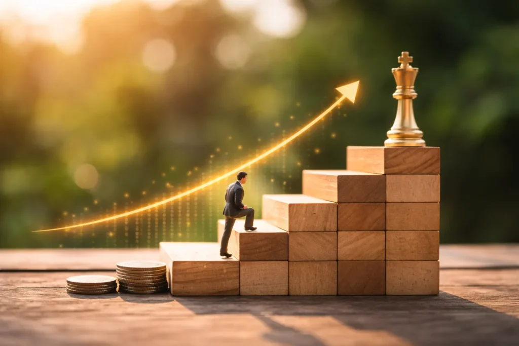 Business growth and competitive success concept