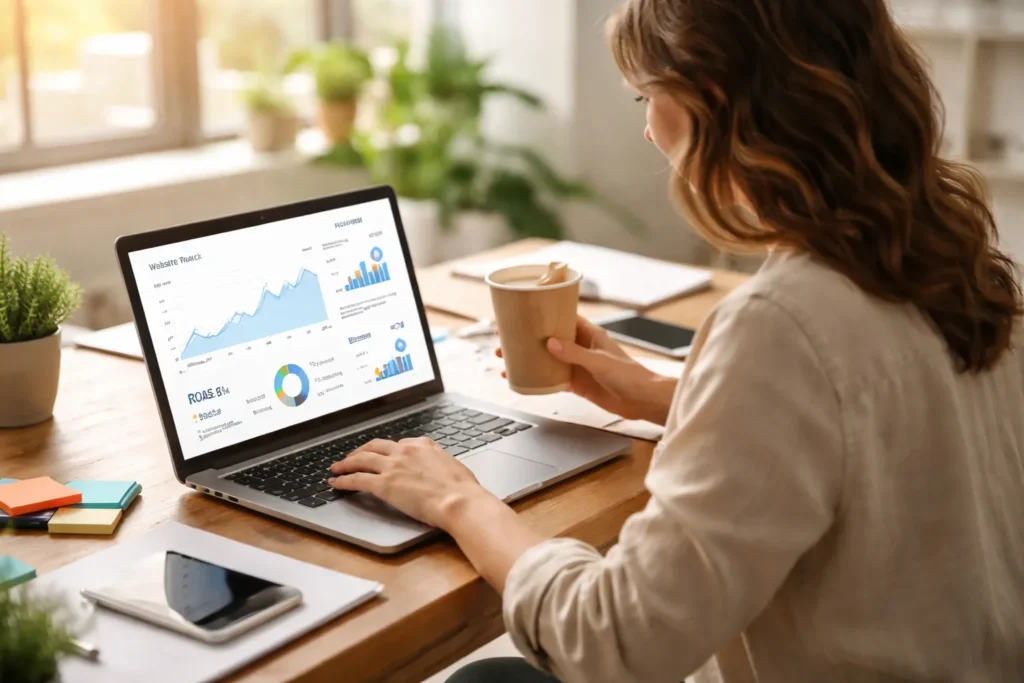 Analyzing digital ad performance in office