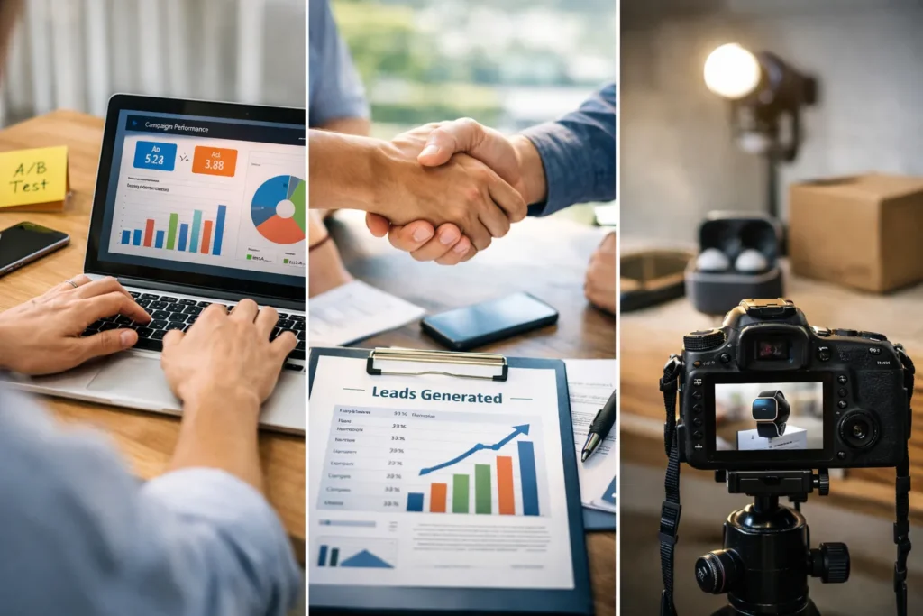 Marketing workflow: testing, leads, product launch