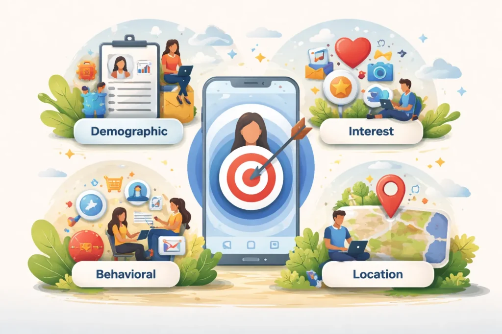 Social media audience targeting concept illustration