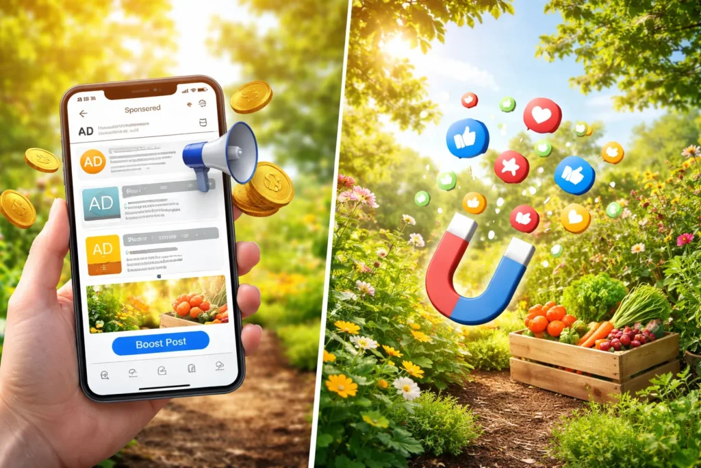 Paid ads and organic engagement contrast