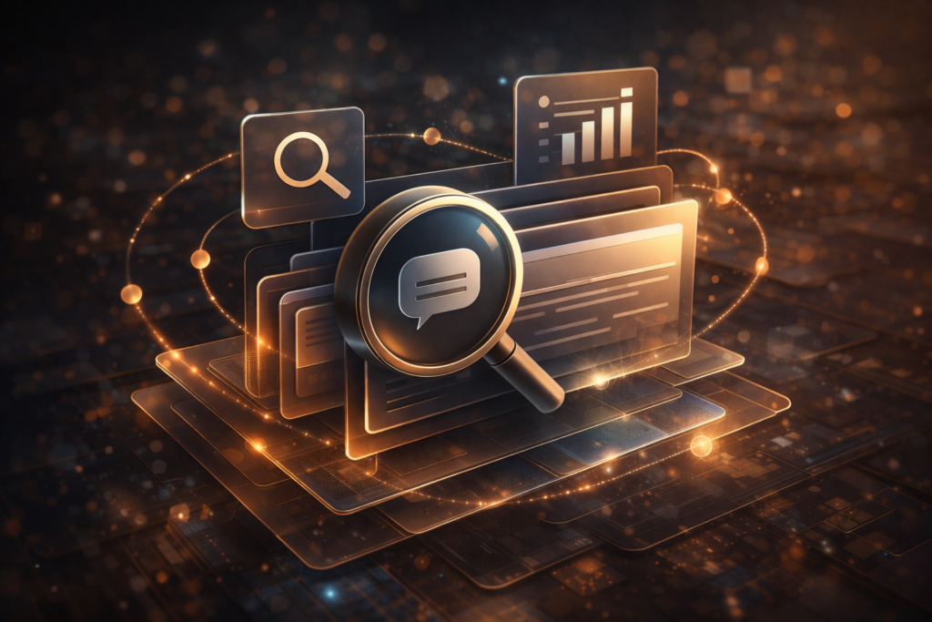 "3D digital search optimization concept"