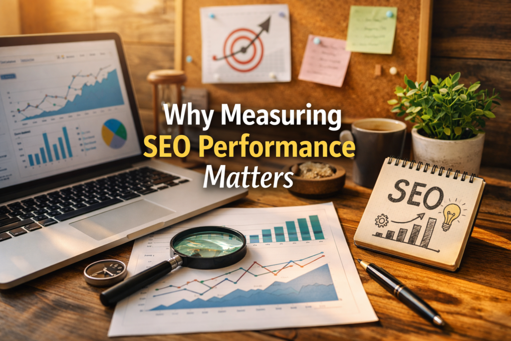 SEO performance analytics dashboard with growth charts