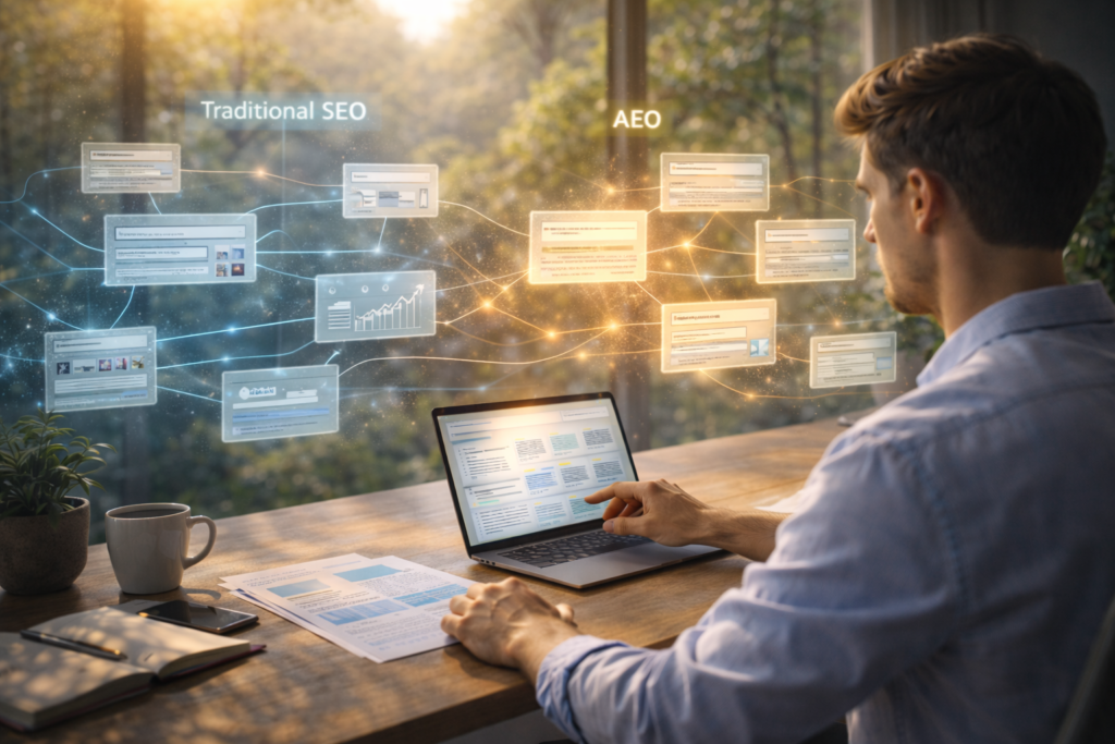 "Comparing AEO and traditional SEO strategies"