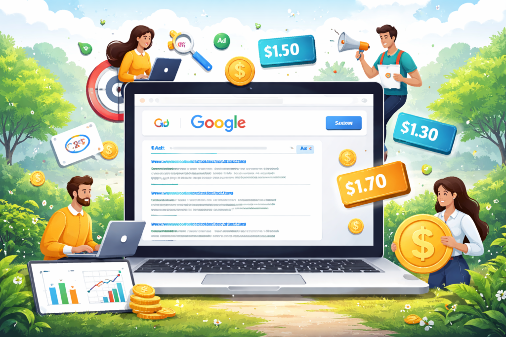 Advertisers competing in real-time search ad auction