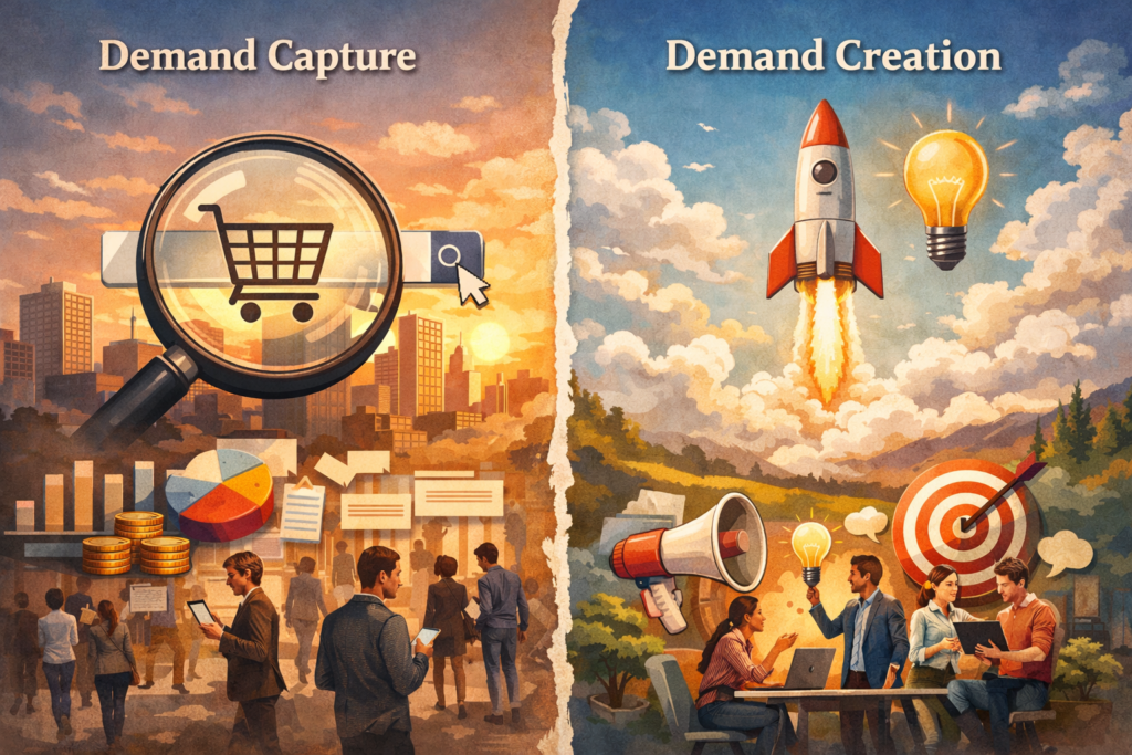 Demand capture versus demand creation illustration