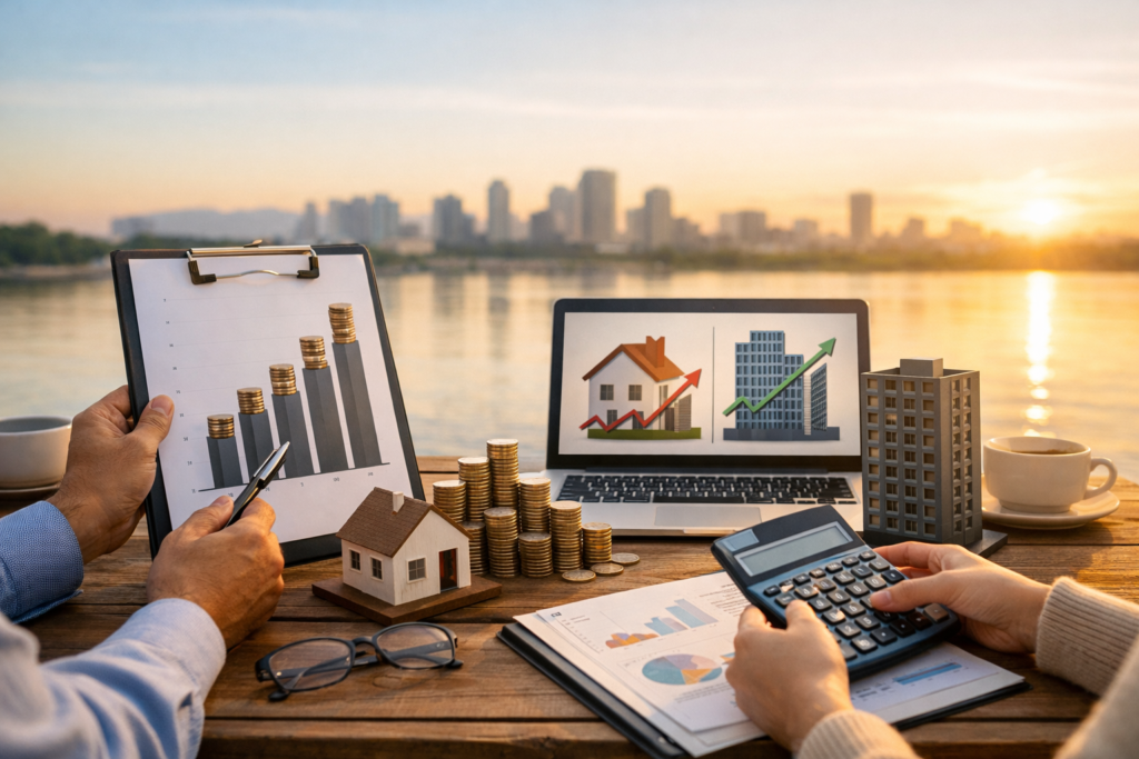 Investment growth comparison with real estate assets