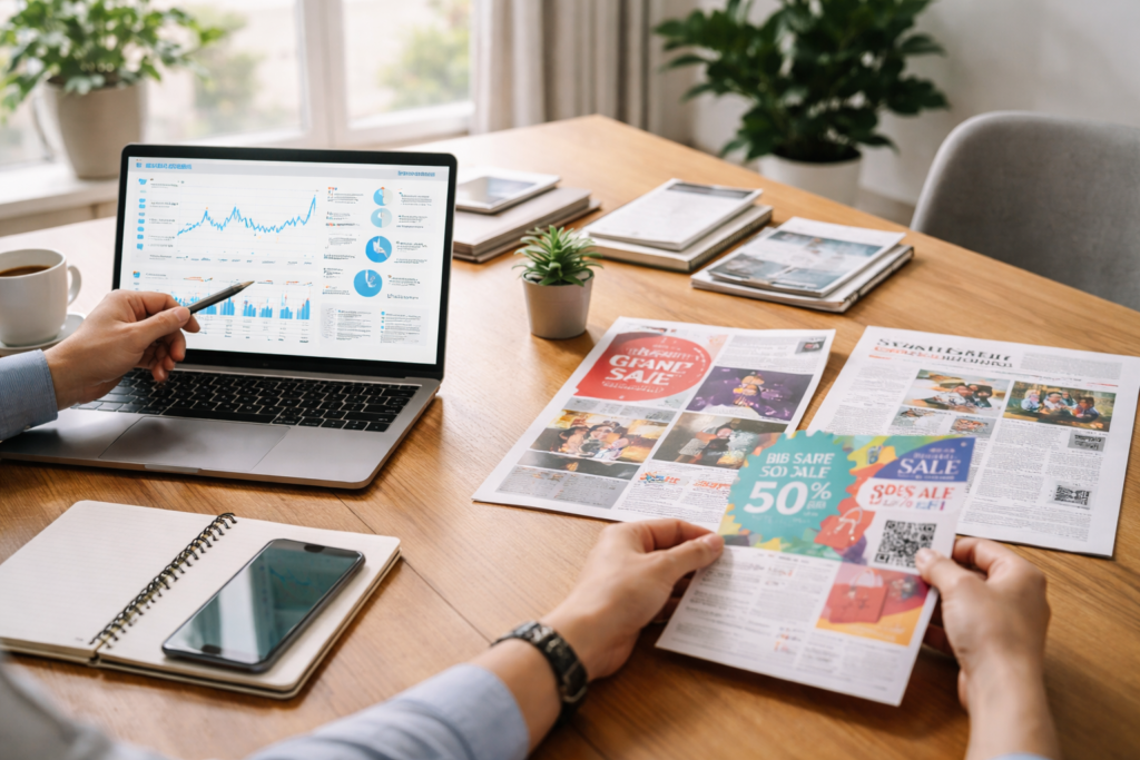 Digital and print marketing strategy comparison