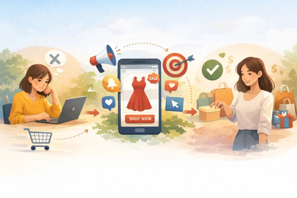 Customer retargeting journey to purchase