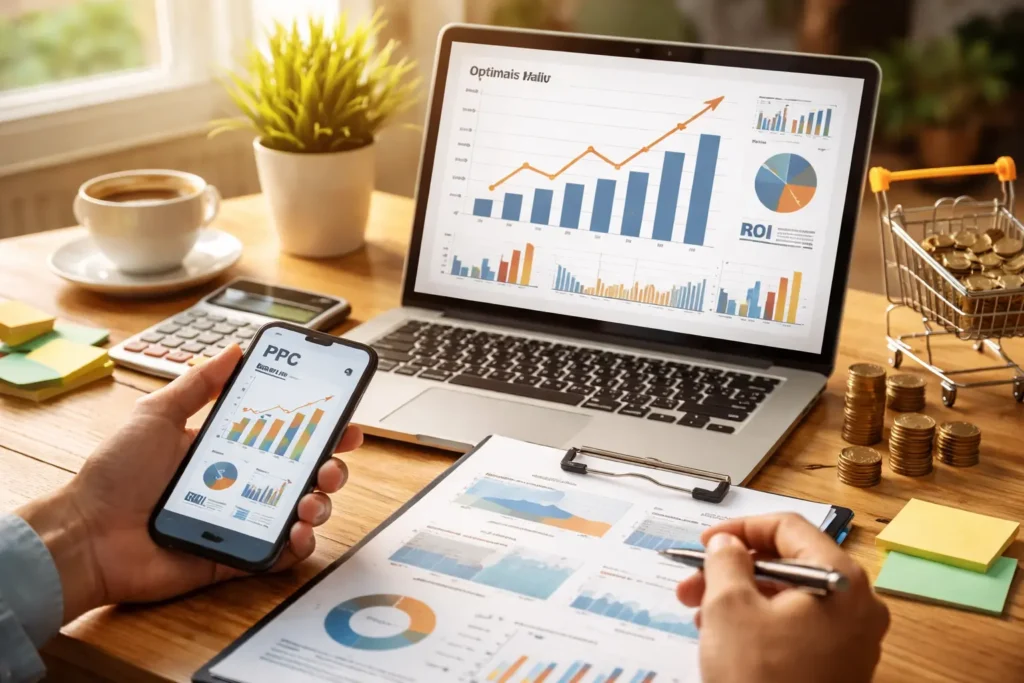 Paid advertising ROI analysis workspace