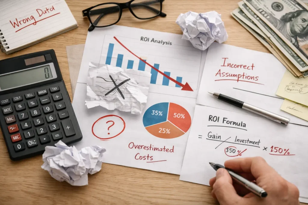 ROI calculation errors on desk