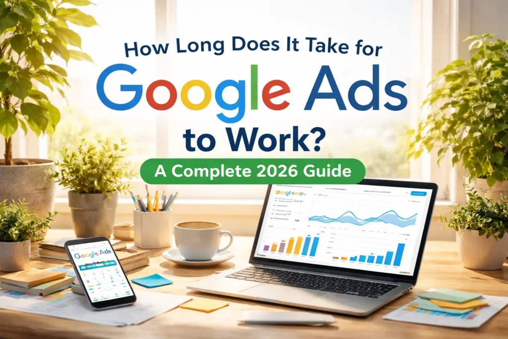 Google Ads performance analytics on desk