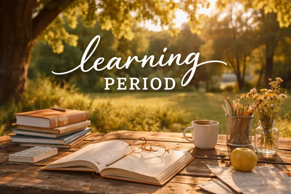 Outdoor study setup during warm learning period