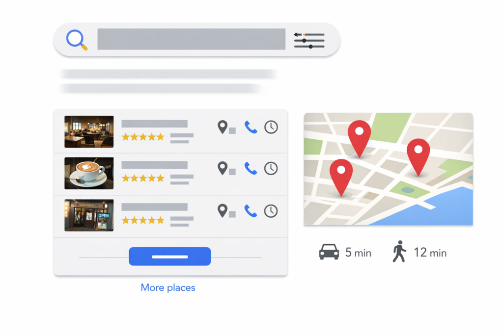 Google Maps local search pack
