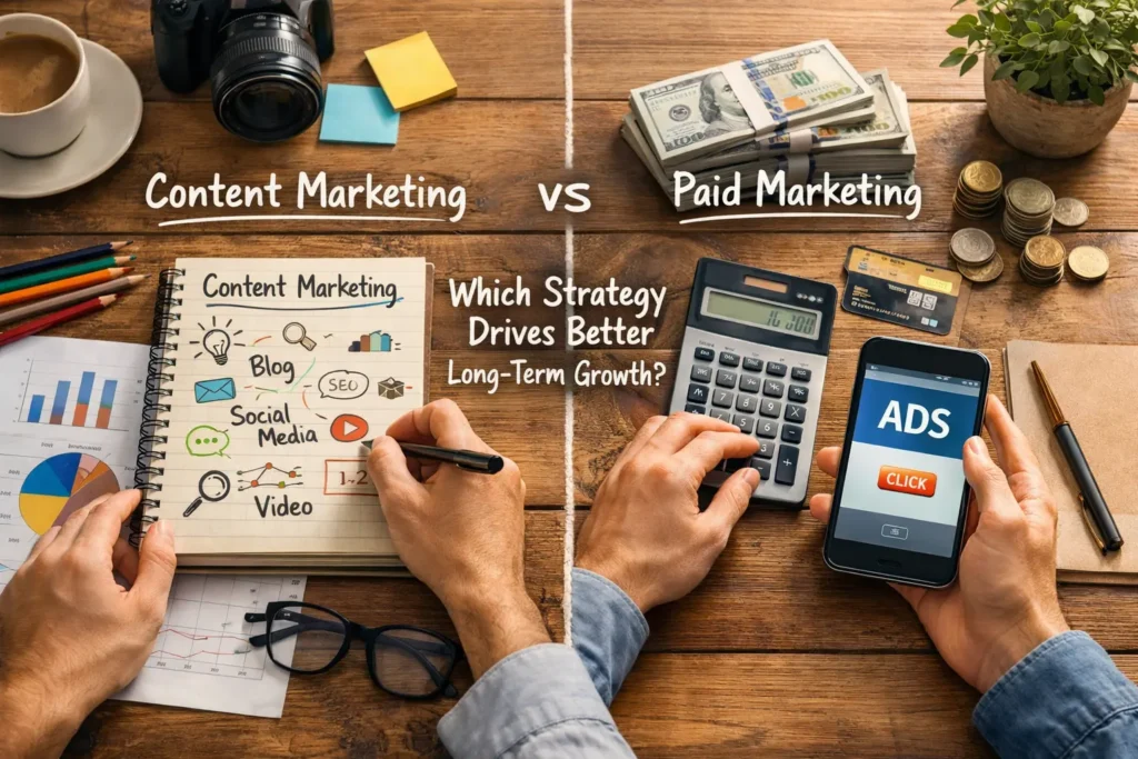 Content marketing versus paid ads comparison