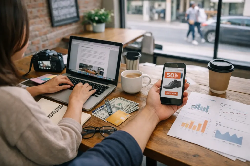 Content creation workspace versus paid ads