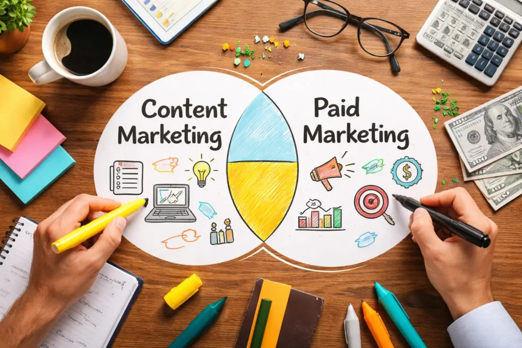 Content and paid marketing strategy workspace