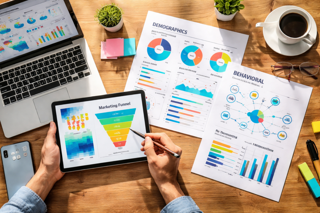 Marketing analytics dashboard with audience insights