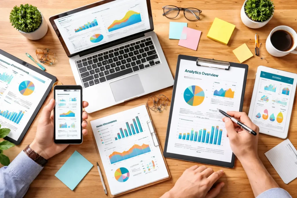 Digital marketing analytics workspace with reports