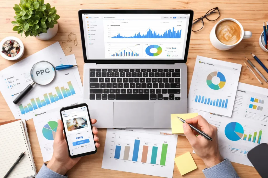 Paid advertising performance analytics workspace