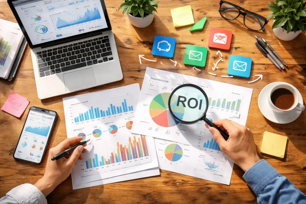 Marketing performance analysis with ROI charts