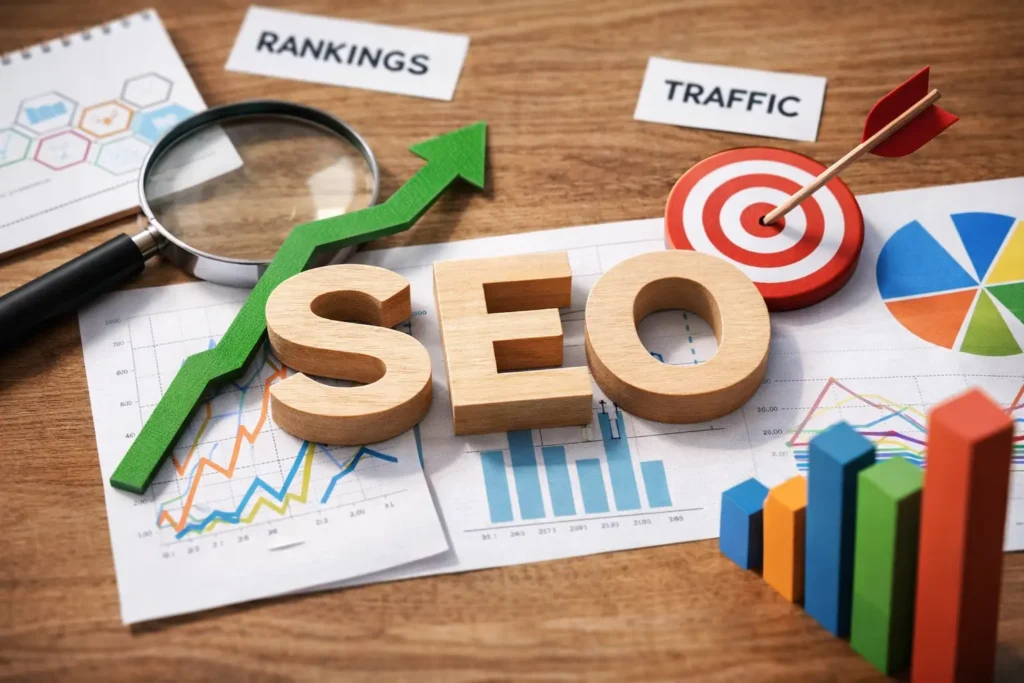 SEO growth charts and analytics tools