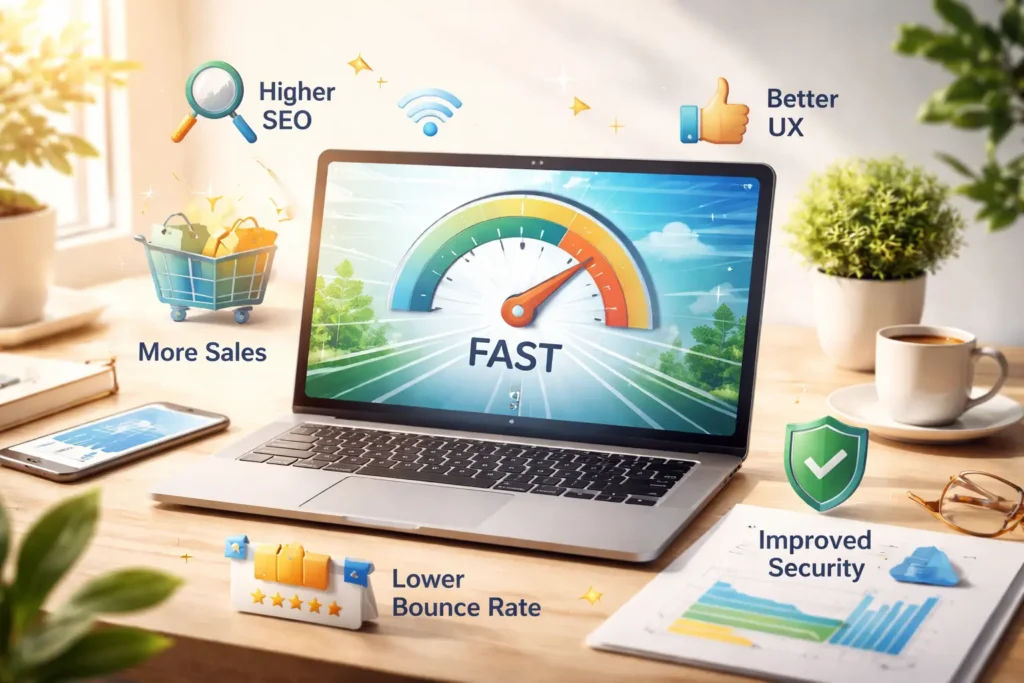Fast website speed boosting business performance