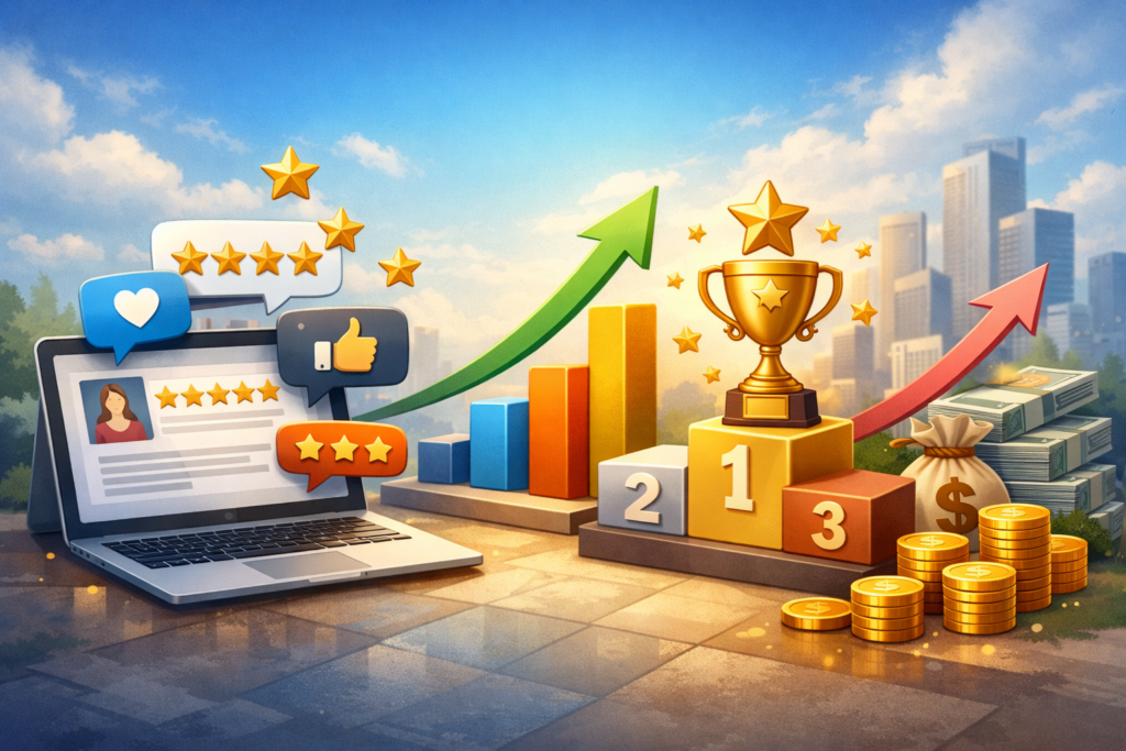 “Customer reviews boosting revenue and SEO rankings”