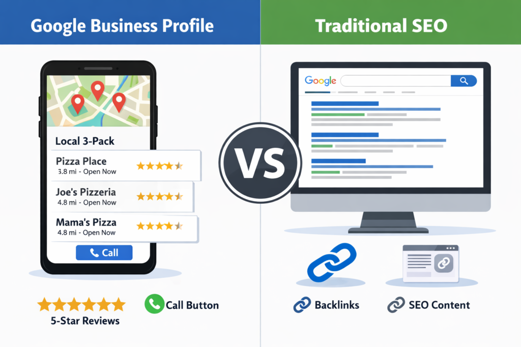 Google Business Profile Optimization vs Traditional SEO