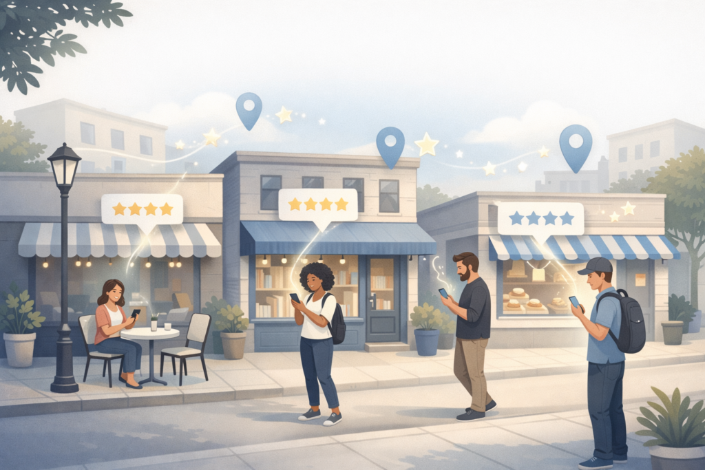 “How online reviews affect local SEO visibility”