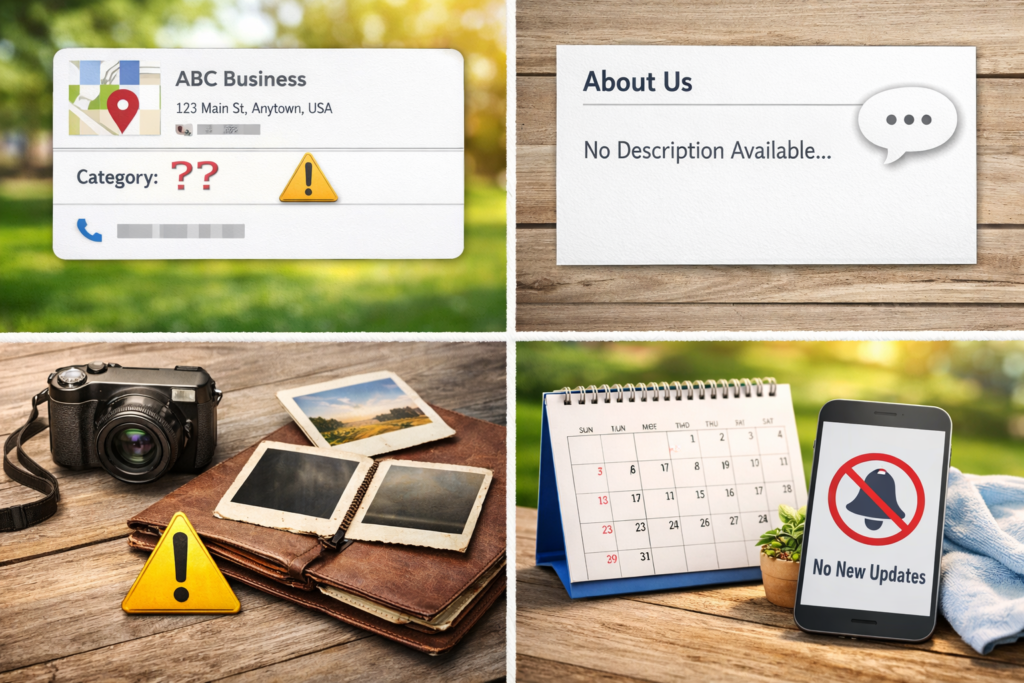 “Poorly optimised Google Business Profile affecting local SEO”