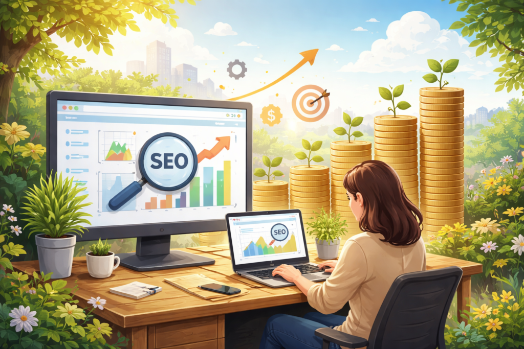 SEO lowers long-term marketing costs
