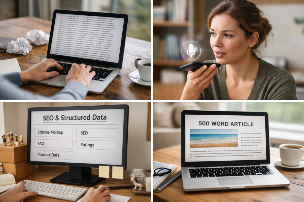 Voice search content optimization mistakes concept