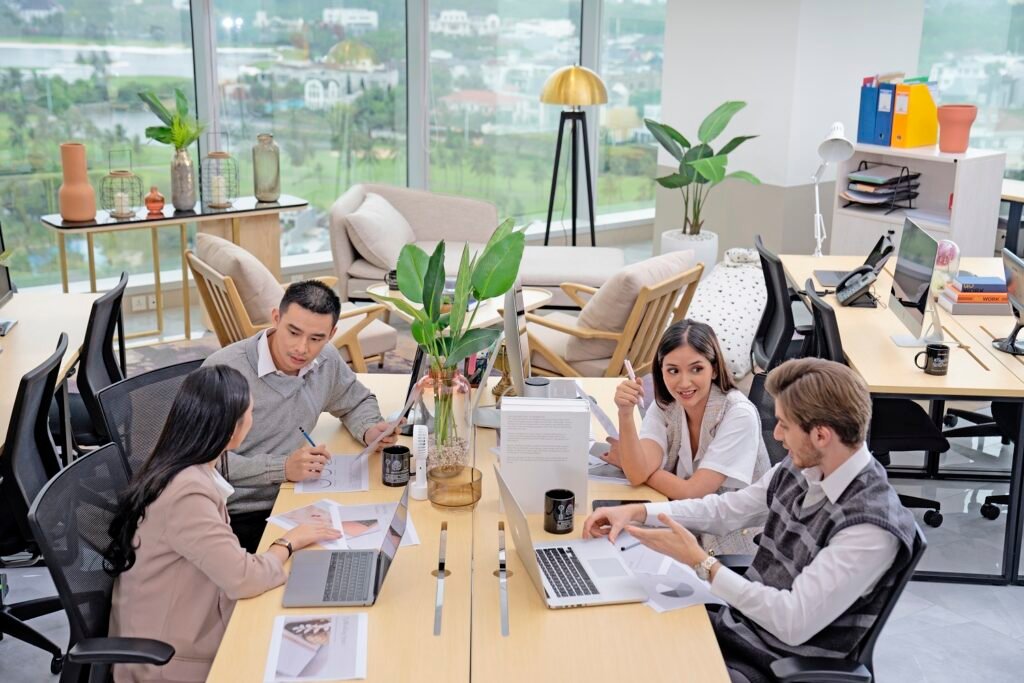 Team meeting focused on search intent