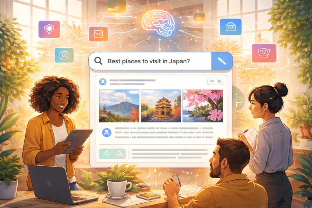 People exploring results on AI search