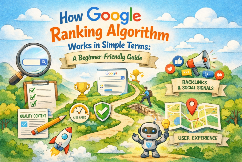 Google ranking factors beginner-friendly illustration