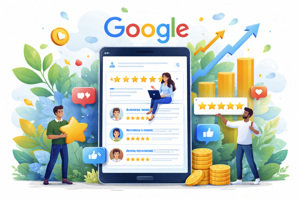 “Google ranking local businesses using reviews”