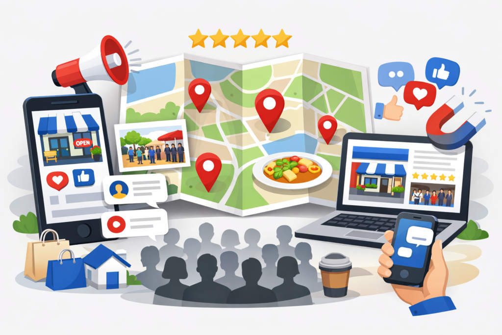 “Local SEO strategy using location-based content and audience engagement”